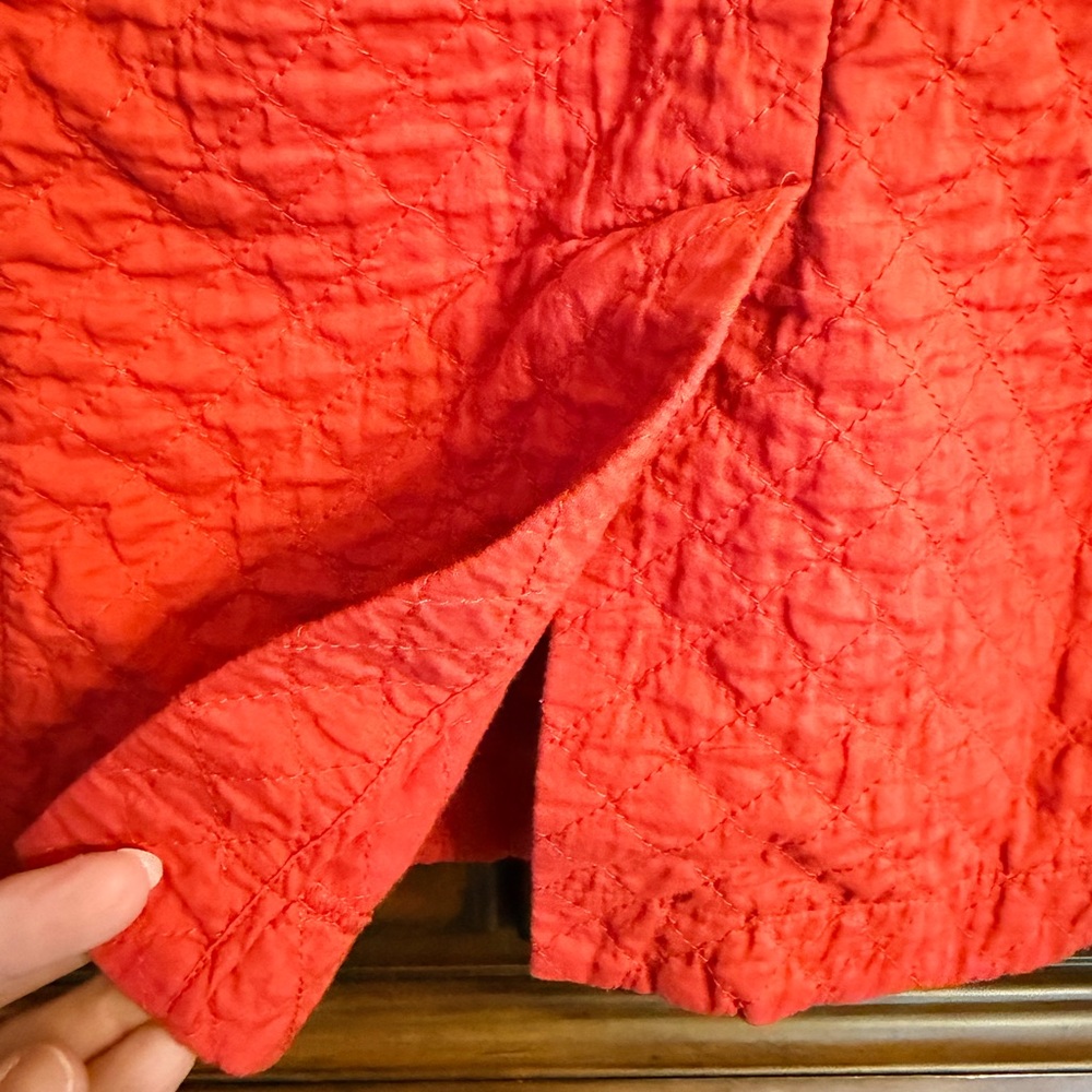 Eileen Fisher Burnt Orange Organic Cotton Quilted Jacket Size M - Picture 5 of 11